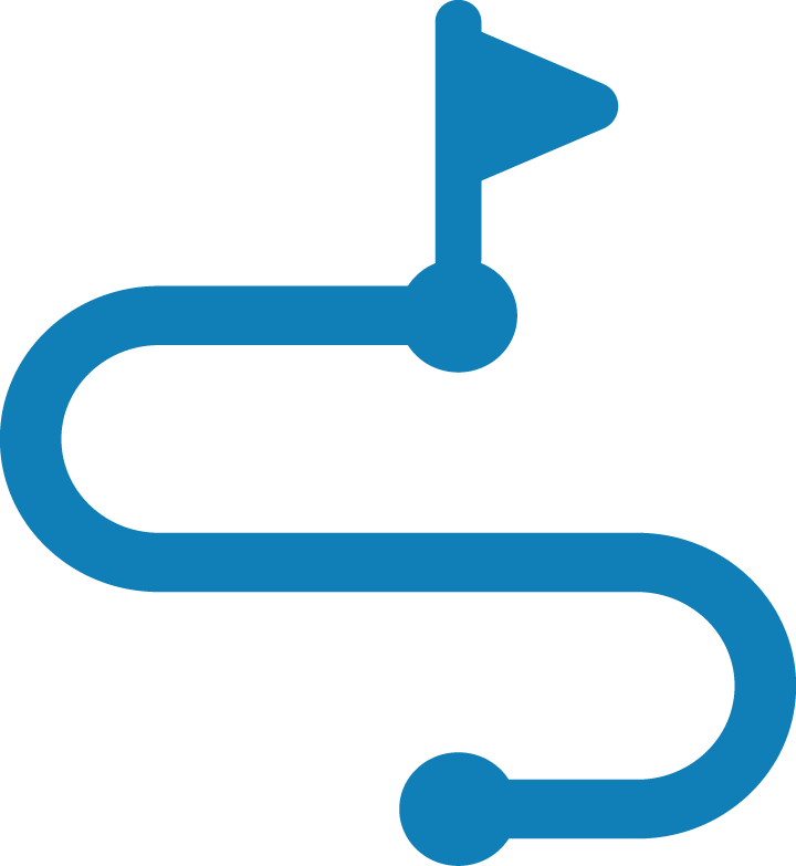graphic of a pathway with a flag at the end